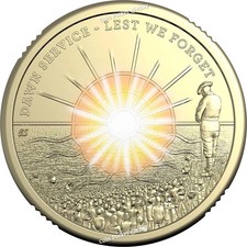 Dawn Service 2026 ANZAC Soldier Rising Sun Rare Coloured Two Dollar $2 Coin NEW
