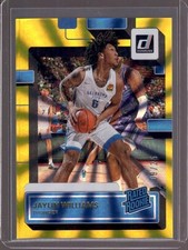 JAYLIN WILLIAMS 2022-23 Donruss #241 Yellow Holo Laser Rated Rookie RC #09/25