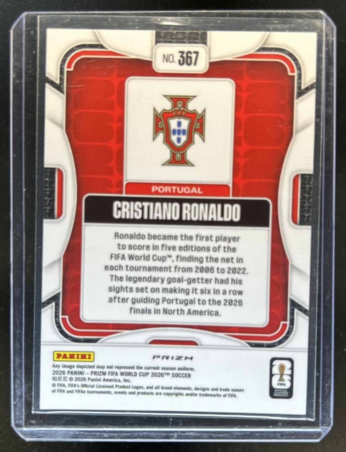 2026 Panini Prizm World Cup Cristiano Ronaldo Wave #367 Portugal view 2