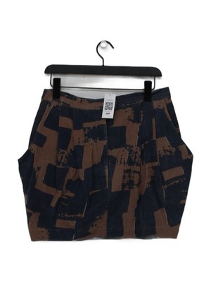 COS Women's Shorts UK 12 Blue Geometric Wool with Viscose Mom