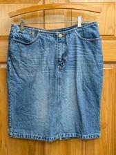 Unionbay Women's No Size Blue Denim Skirt Straight Pencil 90's Knee Length
