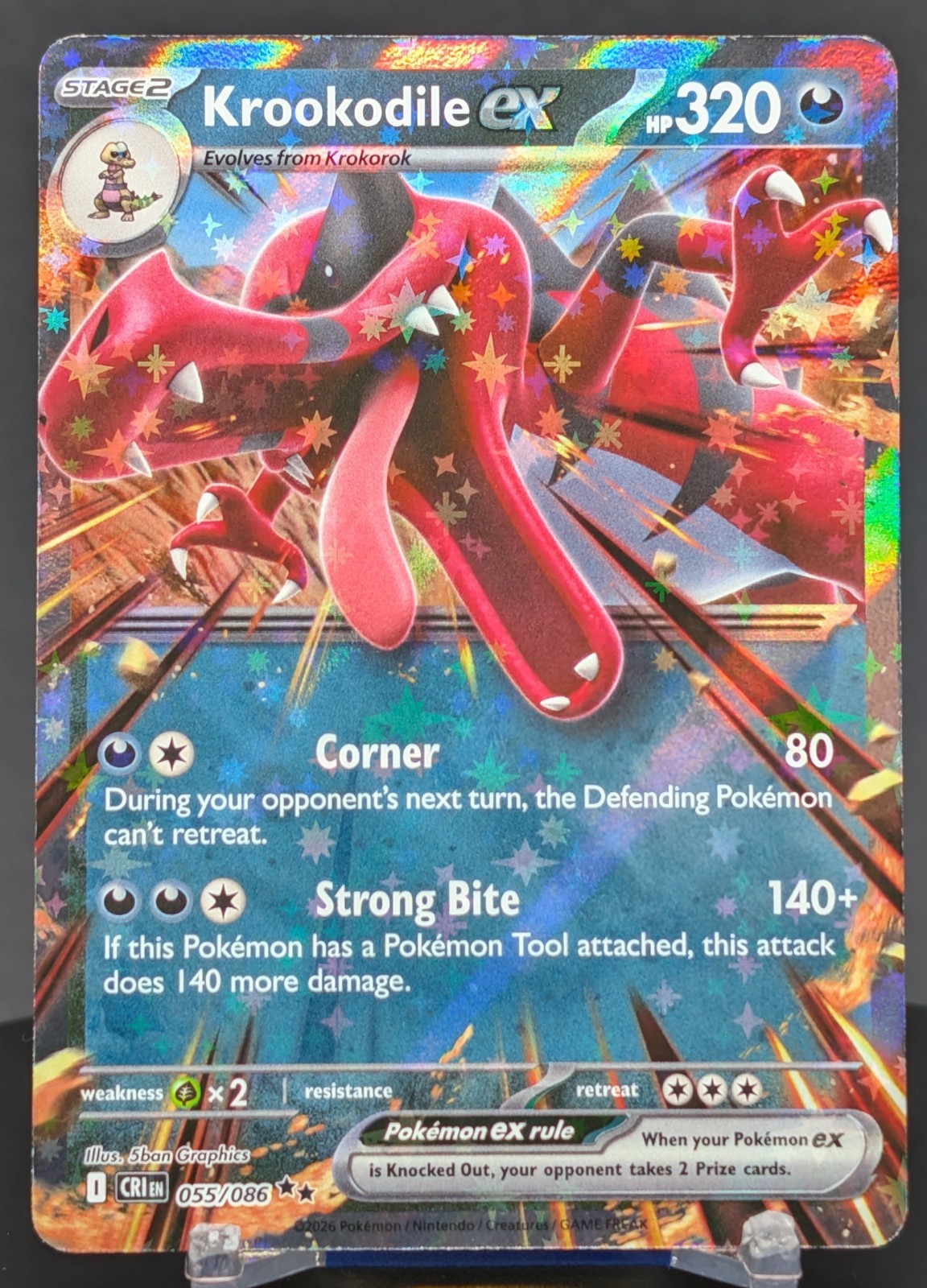 Pokemon Krookodile ex #055/086 English Chaos Rising Double Rare