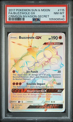 Buzzwole-GX graded PSA 8 for sale on eBay