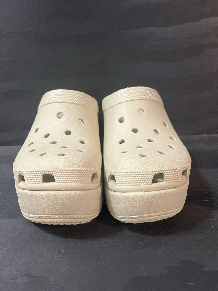 Zuecos Crocs Siren Mujer’s Talla 12 Hombre’s 10 Plataforma Tacones Beige Foto 3 de 4