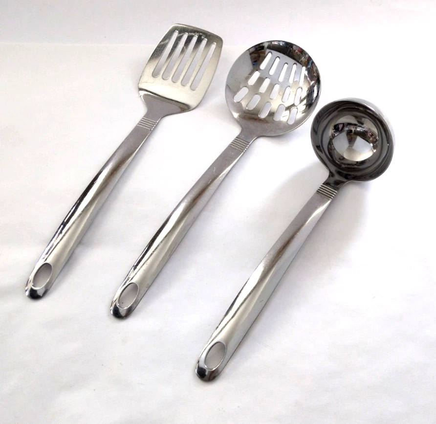 Oneida Stainless Steel 18/10 Serving Utensil Set 3pc Ladle Slotted Spoon Turner