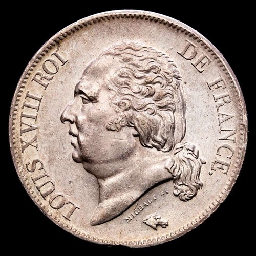 Francia - Louis XVIII 5 Francs (25,02g) 1822 Lille Ensayador W GAD-614 XF - Picture 2 of 3