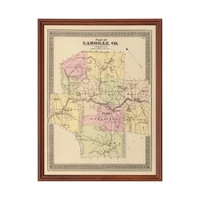 Old Map of Lamoille County, VT 1876 - Vintage Vermont Art