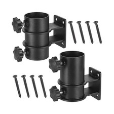 Deck Umbrella Stand Mount Bracket - Black Iron Construction for Outdoor Use