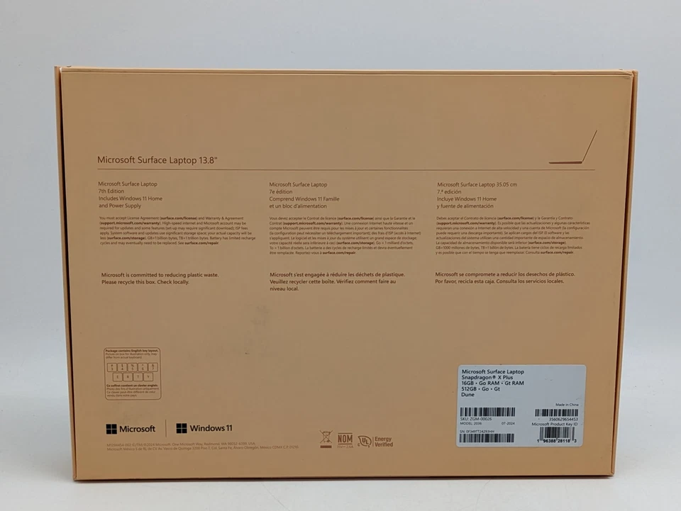 Microsoft Surface Laptop 7 13.8" Snapdragon X Plus 16GB DDR5 512GB SSD Win 11 - Image 2 of 4