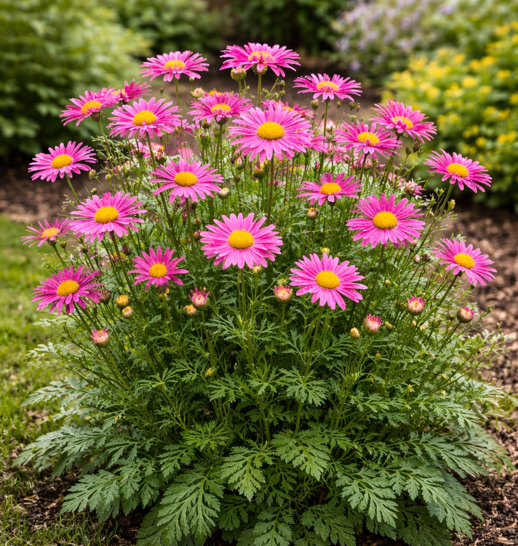 Pyrethrum - pretty foliage and flowering - perennial plant - 9cm pot ...