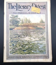 Antique Literary Digest July 15, 1916 Funk & Wagnalls Vol 53 #3 A. Leon Kroll
