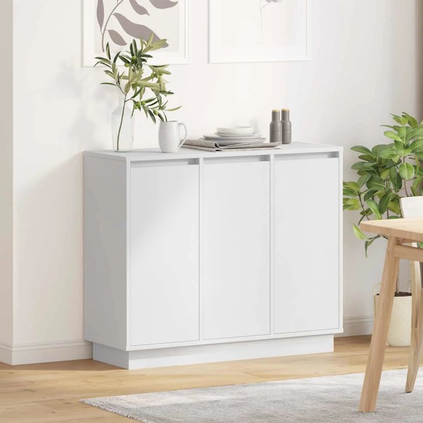 Sideboard Mit Led Beleuchtung Weiß 90X32X75 Cm Holzwerkstoff-image