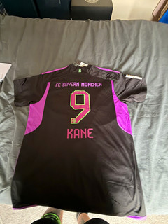 adidas Bayern Munich Kane 9 Away Shirt Black Short Sleeve Adults 3XL