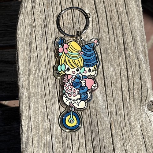 Precious Moments Keychain Clowns Unicycle 1991 Plastic Vintage New Old Stock - Picture 4 of 6