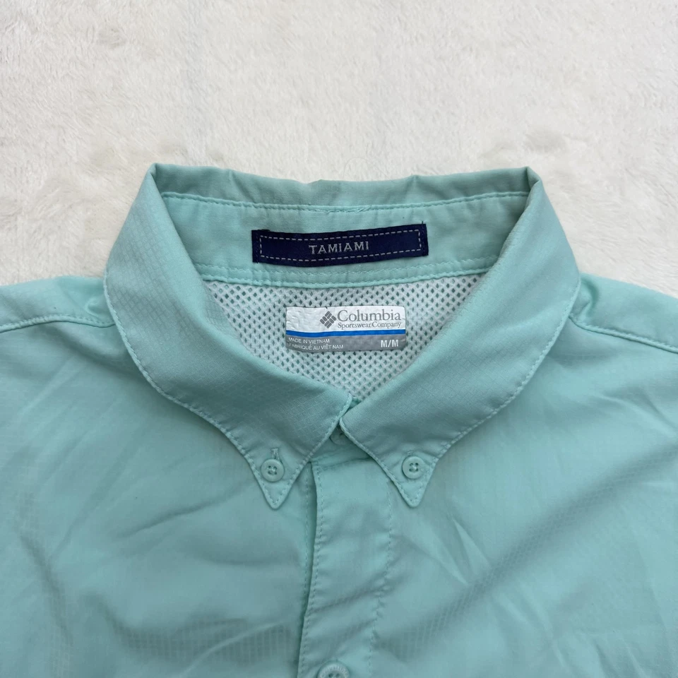 Рубашка мужская Columbia PFG Tamiami средний размер синяя универсальная вентилируемая для рыбалки - Изображение 4 из 4