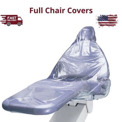 Full Chair Sleeves Dental PE Plastic 48'' x 56'' Up to 150/Box Clear Disposable