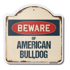 Beware Of American Bulldog 18" X 18" Heavy-Gauge Aluminum Architectural Sign