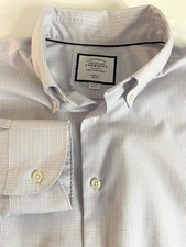 Charles Tyrwhitt Classic Fit Non Iron Micro Check Dress Shirt Mens SIZE 17-1/2
