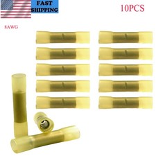 10pcs Heat Shrink But Connector Waterproof Electrical Wire Butt 8 AWG Terminals