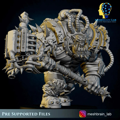 #ad #ad 3D Printed Ork Brute Warboss by Meshbrain Labs Miniatures $15.00