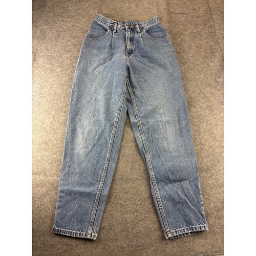 VTG Eddie Bauer High Waisted Pleated Mom Jeans Medium Wash Denim Sz 8 26x28
