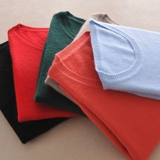 NEW Crew Neck Long Sleeve Pullover Women Cashmere Cardigan Sweater##