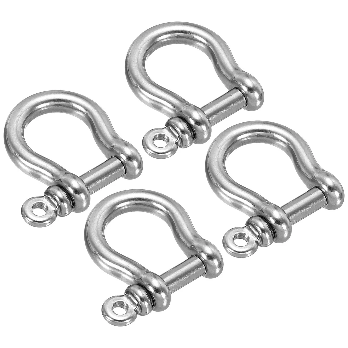 Grillete de anillo en D 4 piezas 8 mm de ancho interior de acero inoxidable grilletes pequeños en forma de U