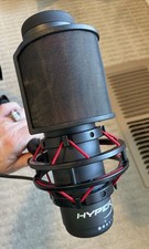 HyperX QuadCast Red LED USB Cardioid Microphone - Black With Adjustable Stand