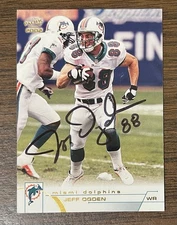 JEFF OGDEN AUTOGRAPHED 2002 PACIFIC FOOTBALL CARD # 238 MIAMI DOLPHINS