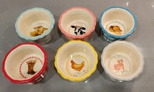 The Pioneer Woman Country Gingham Stoneware Round Ramekins Set of 6 New