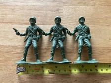 Plastic Green Soldiers (3) Approximately 4” x 2” Scale Unknown