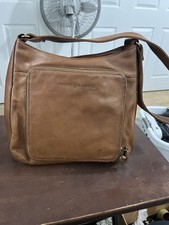 VTG Fossil Purse Genuine Leather Caramel Brown Classic Shoulder Bag (0372-dd)