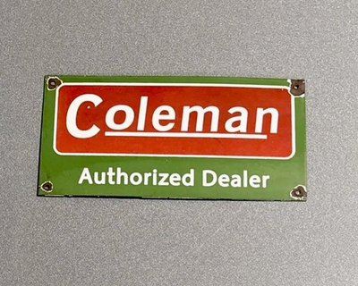 #ad VINTAGE 12” COLEMAN DEALER LANTERN PORCELAIN SIGN CAR GAS TRUCK MOTORCYCLE $119.99