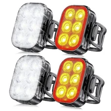 Bike Lights for Night Riding, USB Rechargeable Bike Lights Front and 2 Set