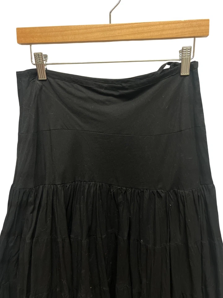 Maxi falda Guess Vintage Y2K de algodón negro en capas Foto 3 de 4