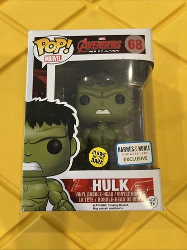 Funko Pop! Marvel Avengers #68 Hulk Glows in the Dark Barnes & Noble Exclusive!!