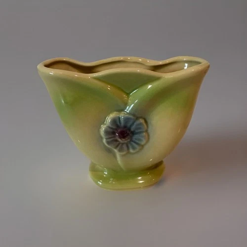 USA Pottery Ceramic Planter Vase - Green & Blue