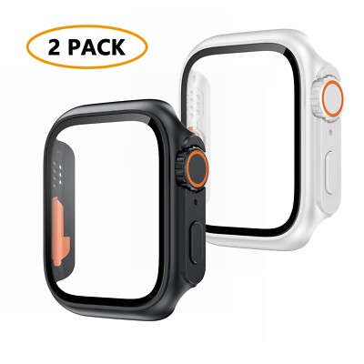2-Pack For Apple Watch 10 9 8 7 6 SE iWatch 42/44/45/46mm Screen Protector Case