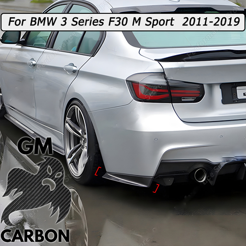 BMW 3ER F30 F31 2012-2019 STOßSTANGE HINTEN ECKE CANARDS GLANZ SCHWARZ - Bild 1 von 8