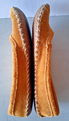 Quoddy Moccasins Women's Size 6 Beige Tan Hand Stitched Suede Leather Slip On - Picture 9 of 12