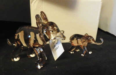 Hamilton Collection Reflection of Eternal Love Collection, Two Elephants, Glass