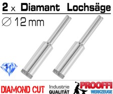2 x Granit Fliesen Diamant Bohrkrone Ø 12 mm Glas Keramik Feinsteinzeug Bohrer