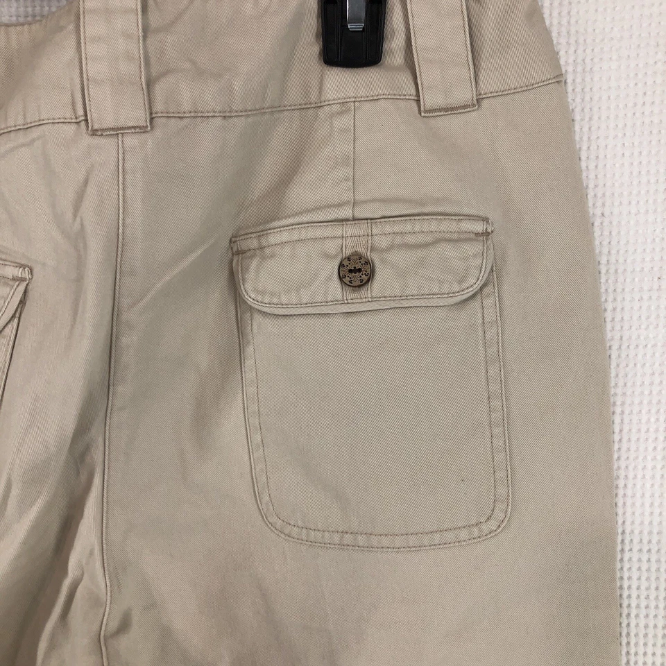 Tehama Chino Shorts Mujer 10 Beige Elástico Confort 2 Botones Madera Foto 4 de 4