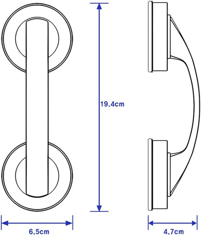 Maniglia a Ventosa Antiscivolo Forte per Anziani e Non, Bagno e Doccia, Argento - Immagine 3 di 4