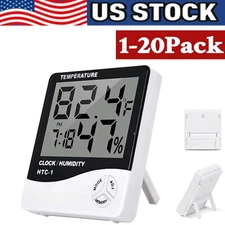 Thermometer Indoor Digital LCD Hygrometer Temperature Humidity Meter Alarm Clock