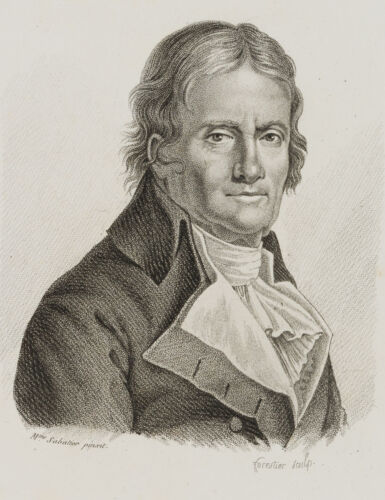 D'après SABATIER (*1827), autoportrait, lith. Portrait de Biedermeier 1800-1849 imprimé - Photo 1/4