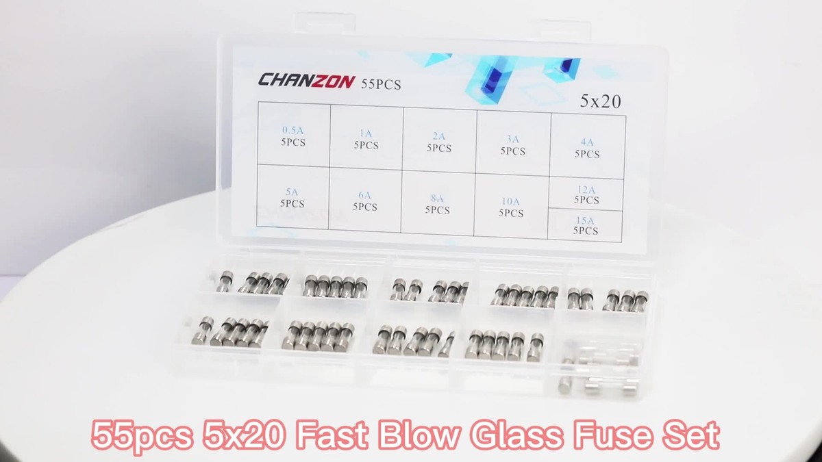 5x20mm Glass Tube Fuse 0.5A 1A 2A 3A 4A 5A 6A 8A 10A 12A 15A 250V