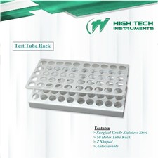 50 Holes Count Stainless Steel Test Tube Z-Rack Holder Storage Lab Stand