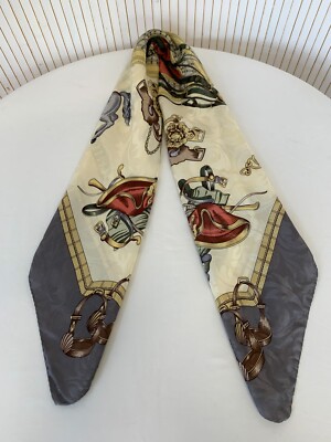 Foulard Carré Soie Vintage Ciriano Roma - Motif Sellerie équitation - Cadeau