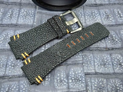 24mm/24mm Stingray Leather Watch Band Vintage Minimalist Design Bespoke